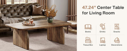 Table basse Adrien — bois, style rustique, rectangulaire
