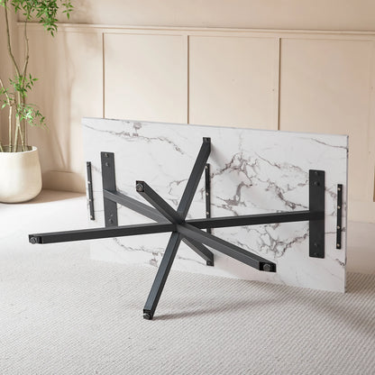 Table de salle à manger Thérèse — marbre, rectangulaire