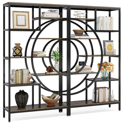 Bibliothèque Muriel — style industriel, rangement intégré, 5 niveaux, étagères ouvertes