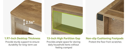 Console Élise — design contemporain, rangement intégré, étagères ouvertes