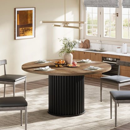 Table de salle à manger Jacinthe — finition noir, métal, ronde