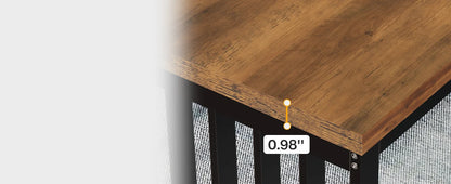 Table de salle à manger Michel — bois, métal, style industriel, rectangulaire