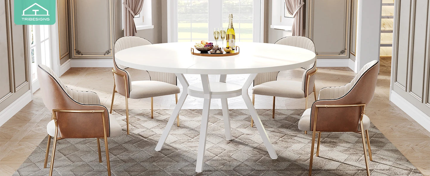 Table de salle à manger Yolande — métal, style industriel, ronde