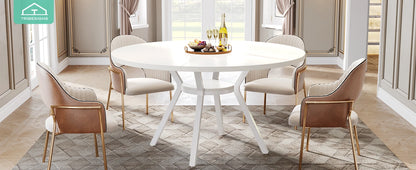 Table de salle à manger Yolande — métal, style industriel, ronde