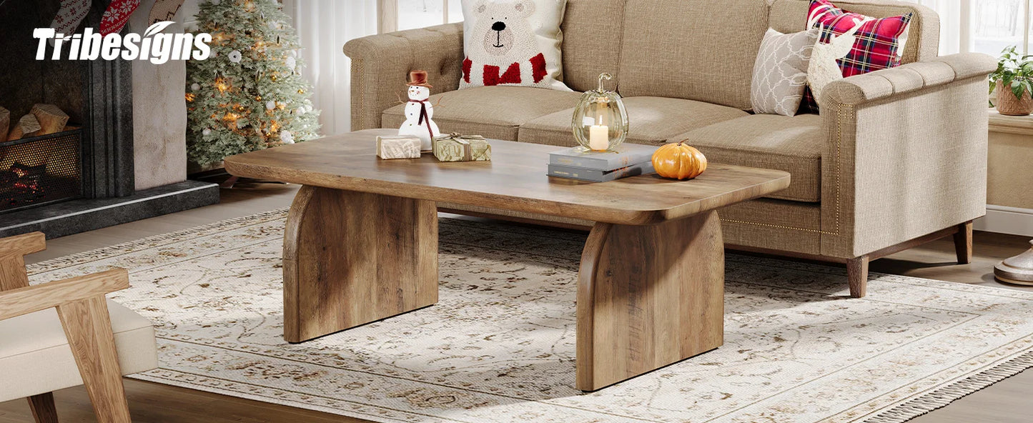 Table basse Adrien — bois, style rustique, rectangulaire