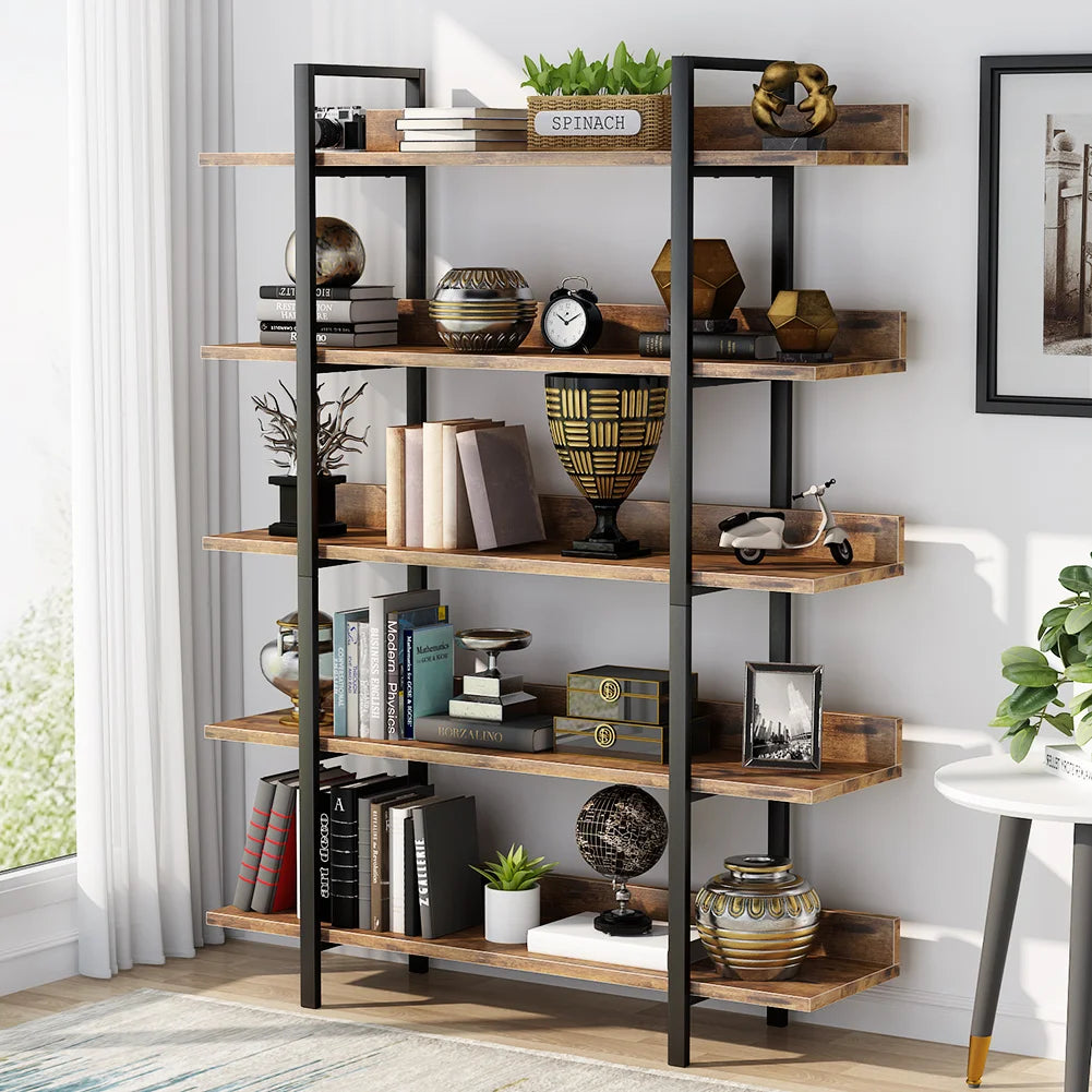 Bibliothèque Salomé — métal, style industriel, rangement intégré, 5 niveaux
