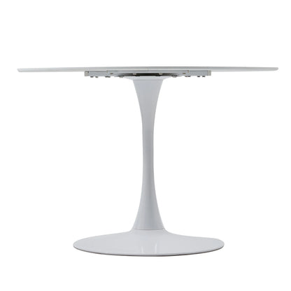 Table de salle à manger Arthur — finition blanche, design contemporain, ronde