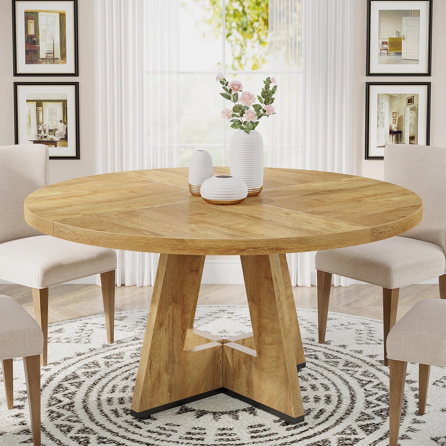 Table de salle à manger Stéphane — métal, ronde