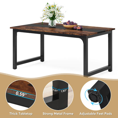 Table de salle à manger Gabriel — style industriel, rectangulaire