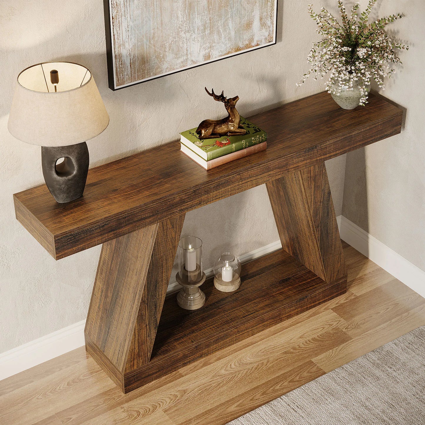 Console Karine — style industriel, rangement intégré