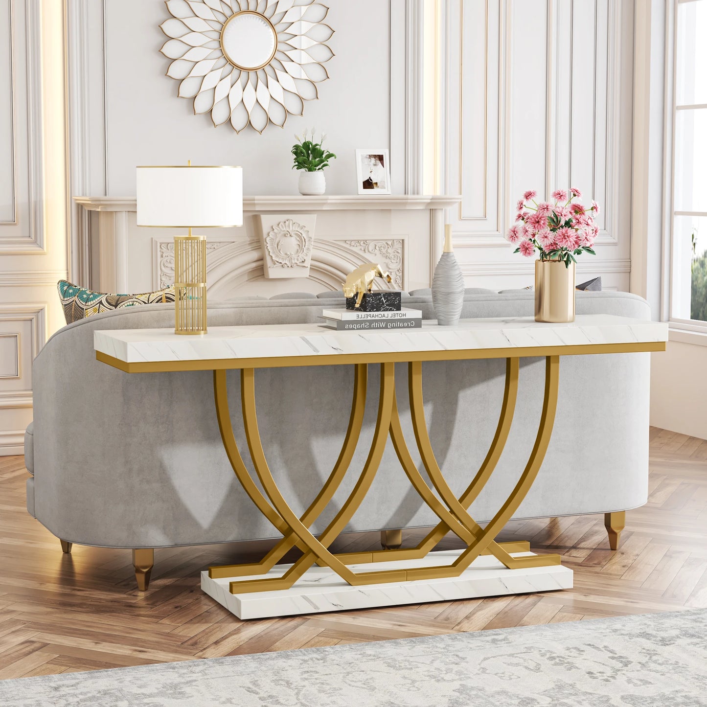 Console Maxime — finition dorée, design contemporain