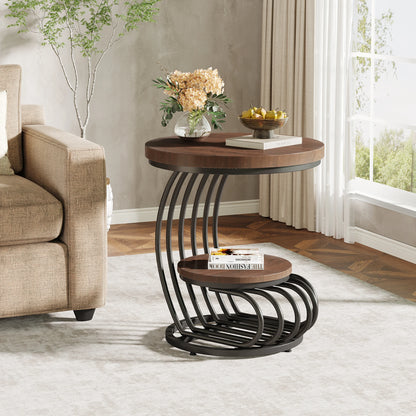 Table d'appoint Pénélope — finition dorée, marbre, design contemporain, rangement intégré