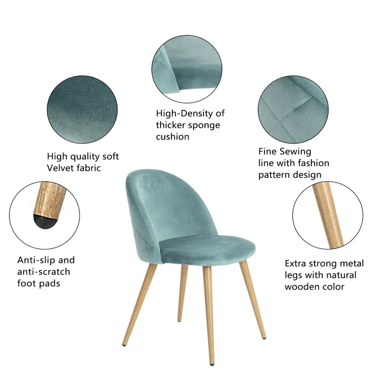 Chaise Emmanuel — finition rose, velours, métal