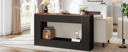 Console Damien — finition noir, bois, design contemporain, rangement intégré