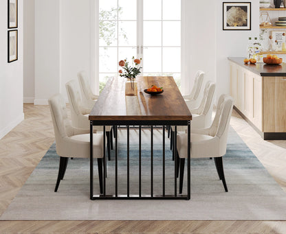 Table de salle à manger Michel — bois, métal, style industriel, rectangulaire