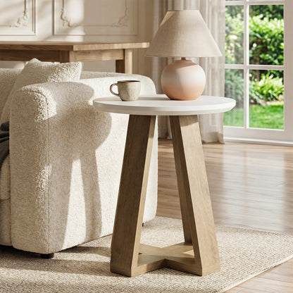 Table d'appoint Bertrand — finition blanche, design contemporain, ronde
