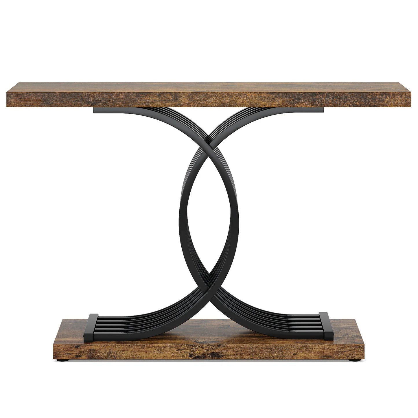 Console Axel — finition dorée, bois, marbre, métal