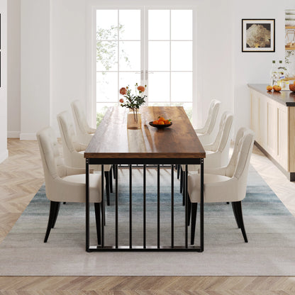 Table de salle à manger Michel — bois, métal, style industriel, rectangulaire