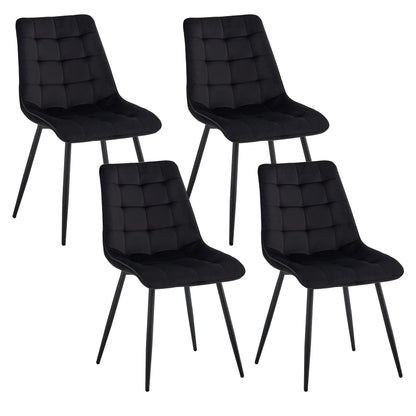 Chaise Florence — velours, métal, design contemporain, lot de 6