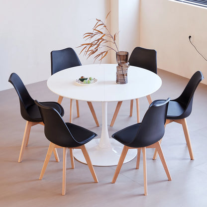 Table basse Éléna — finition noir, ronde, lot de 6