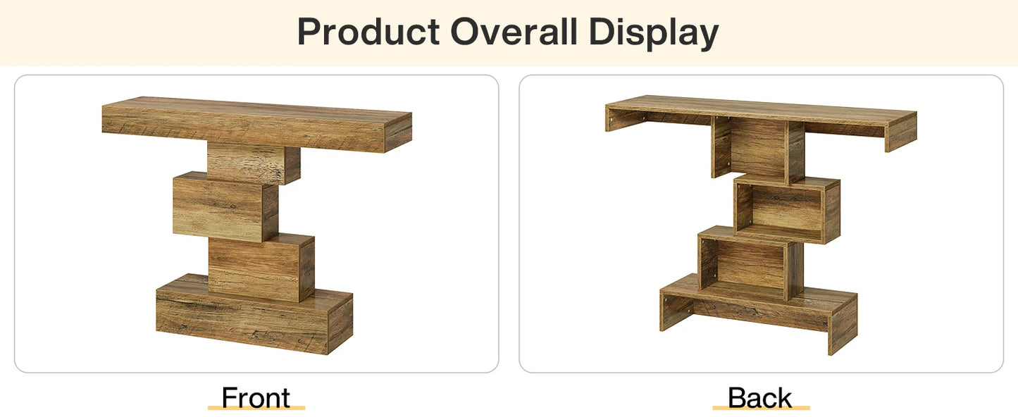 Console Jeanne — bois, métal, style industriel