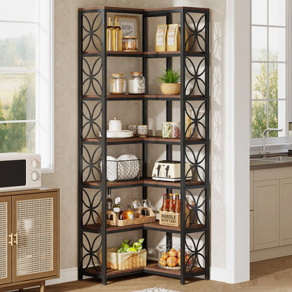 Bibliothèque Antoinette — bois, métal, 7 niveaux, meuble d'angle