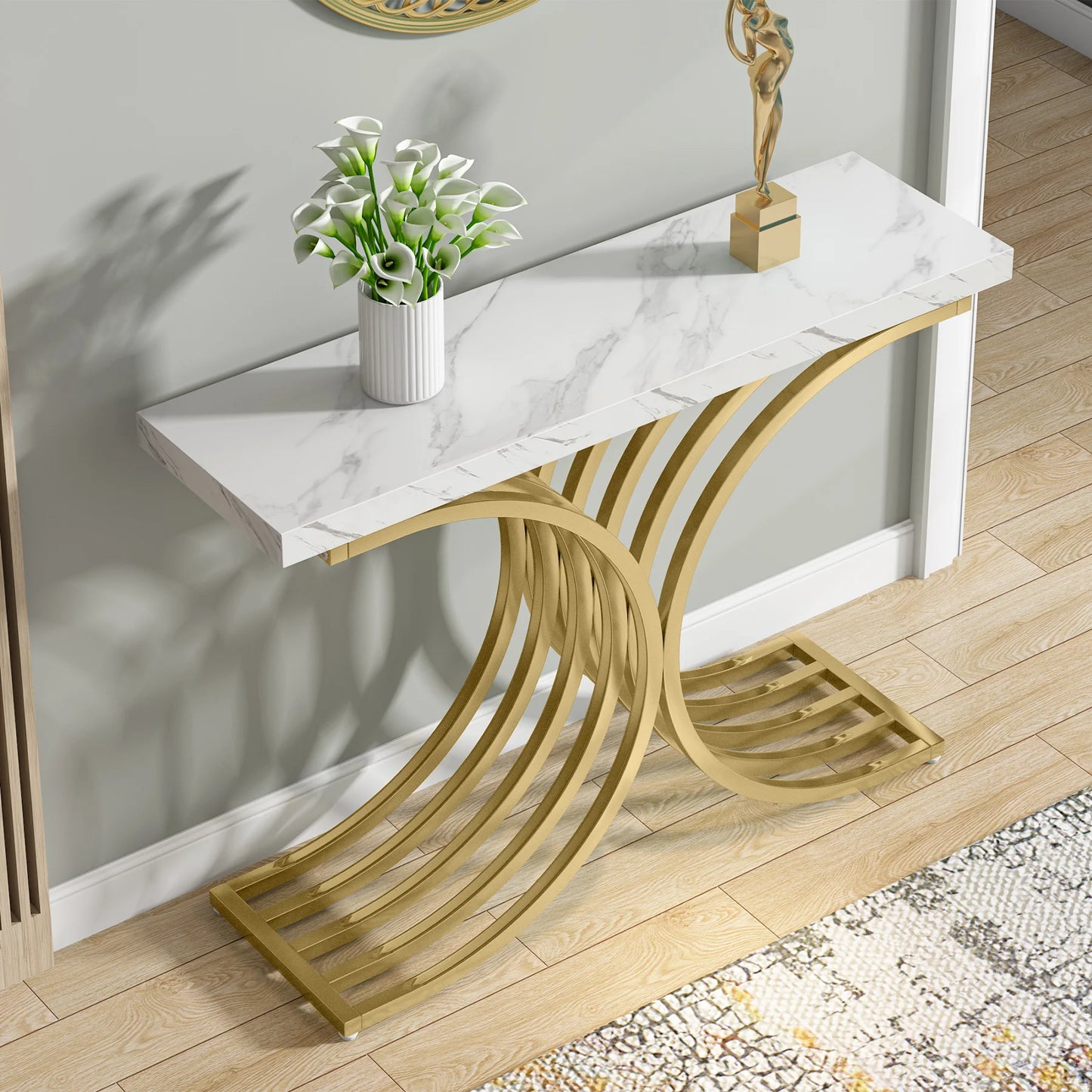 Console Maxime — finition dorée, design contemporain