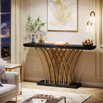 Console Priscille — finition dorée, métal, design contemporain