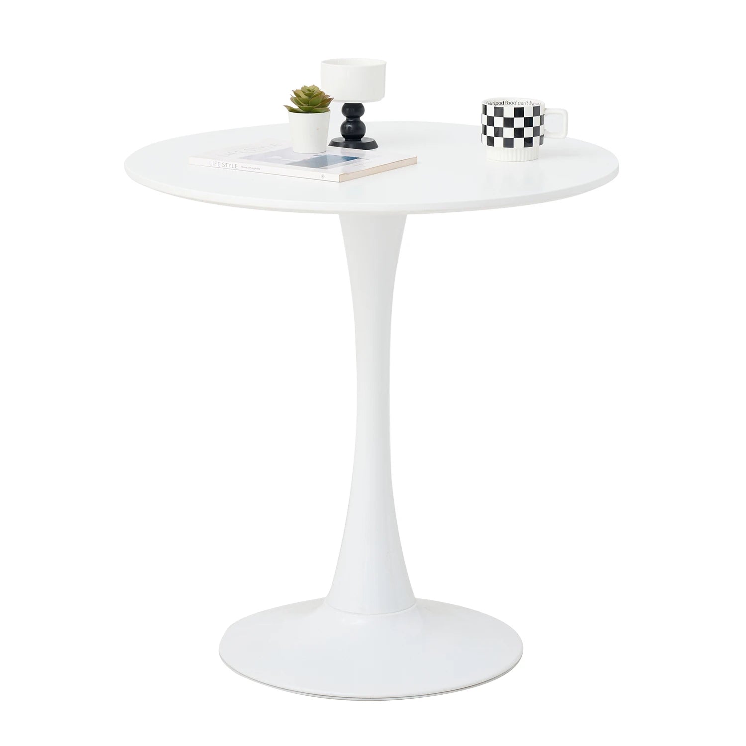 Table de salle à manger Claude — finition blanche, design contemporain, ronde