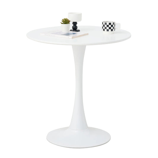 Table de salle à manger Claude — finition blanche, design contemporain, ronde