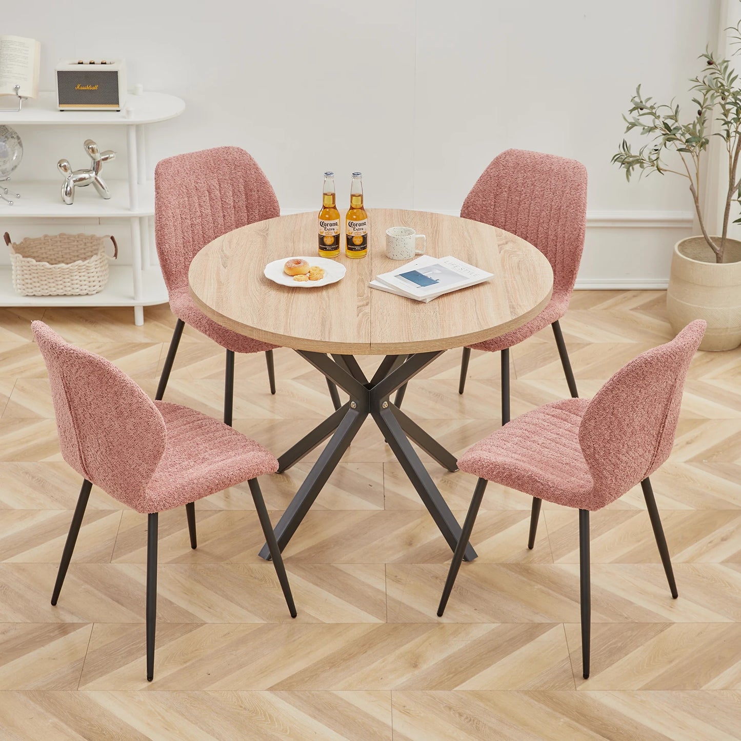 Bureau Odile — bois massif, style nordique, ronde