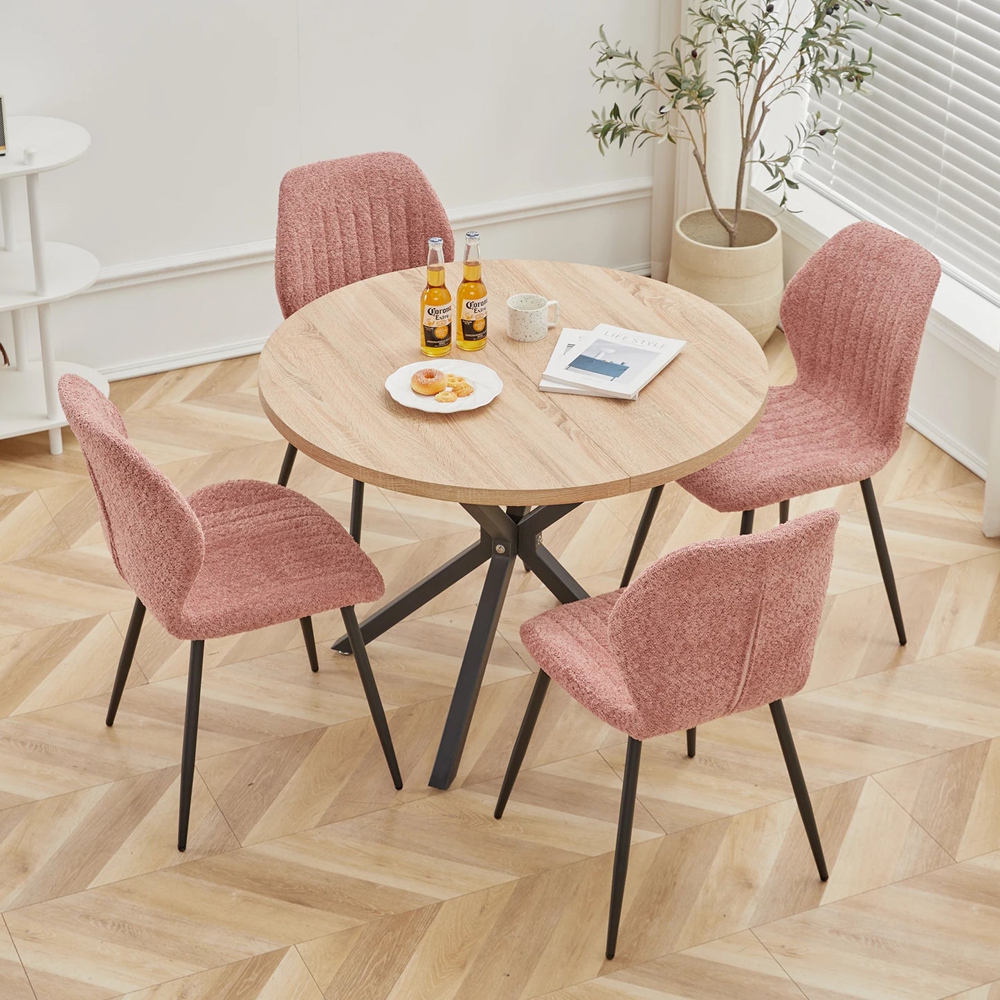 Bureau Odile — bois massif, style nordique, ronde