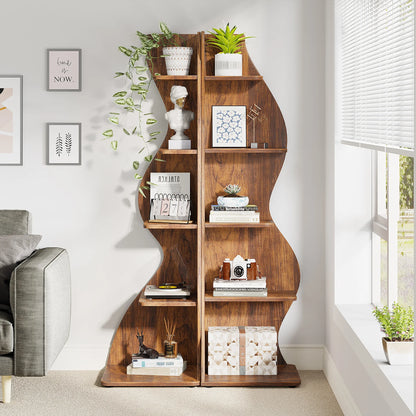 Bibliothèque Jules — design contemporain, rangement intégré, 5 niveaux, meuble d'angle