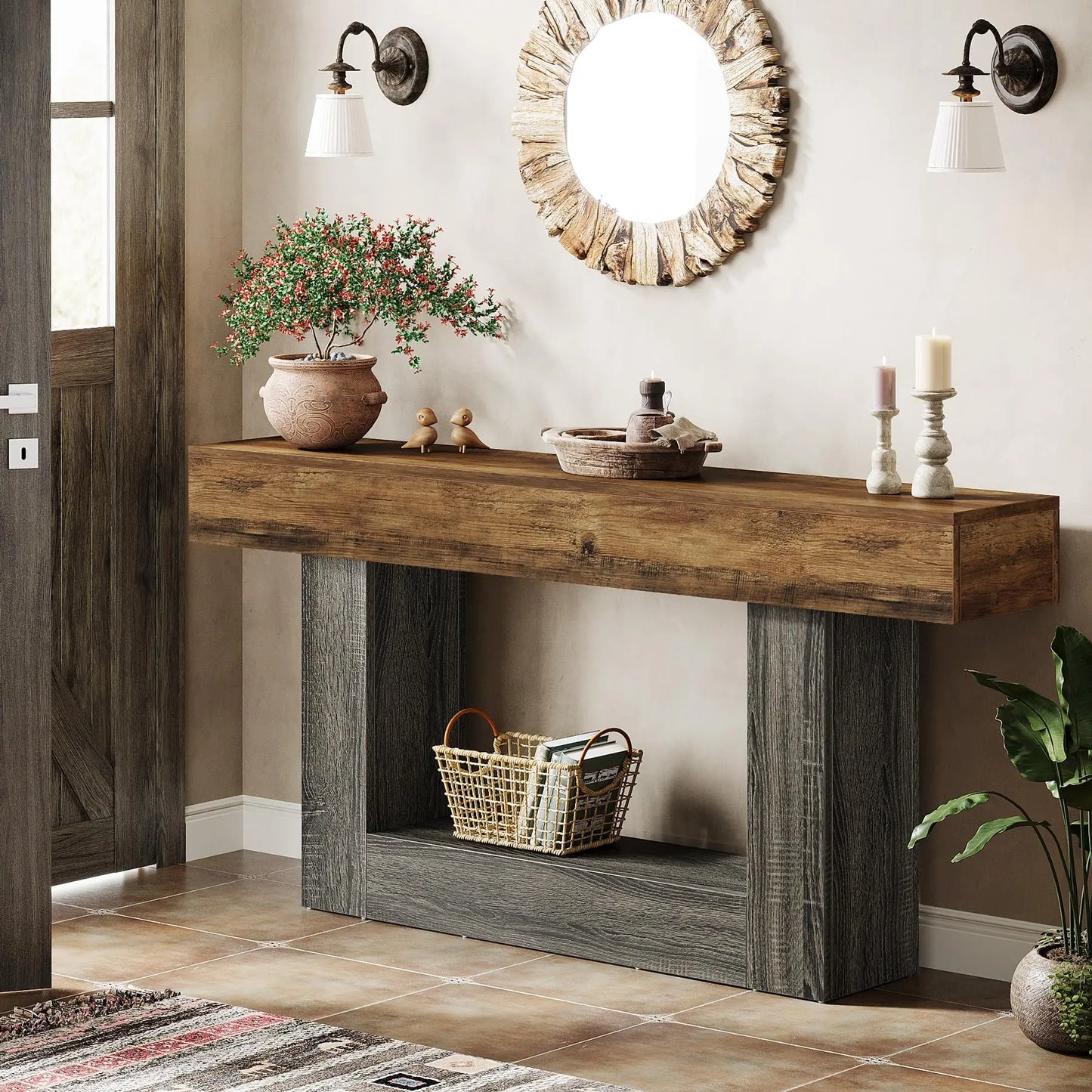 Console Laetitia — bois, 2 niveaux