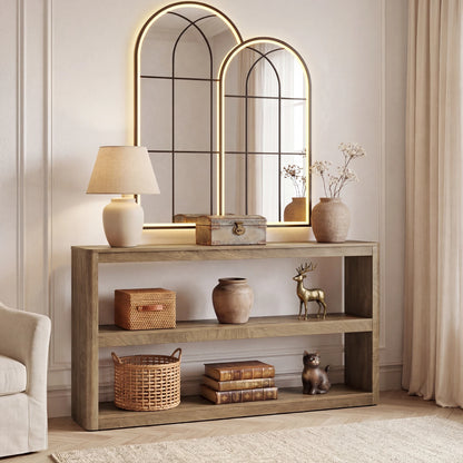Console Élise — design contemporain, rangement intégré, étagères ouvertes