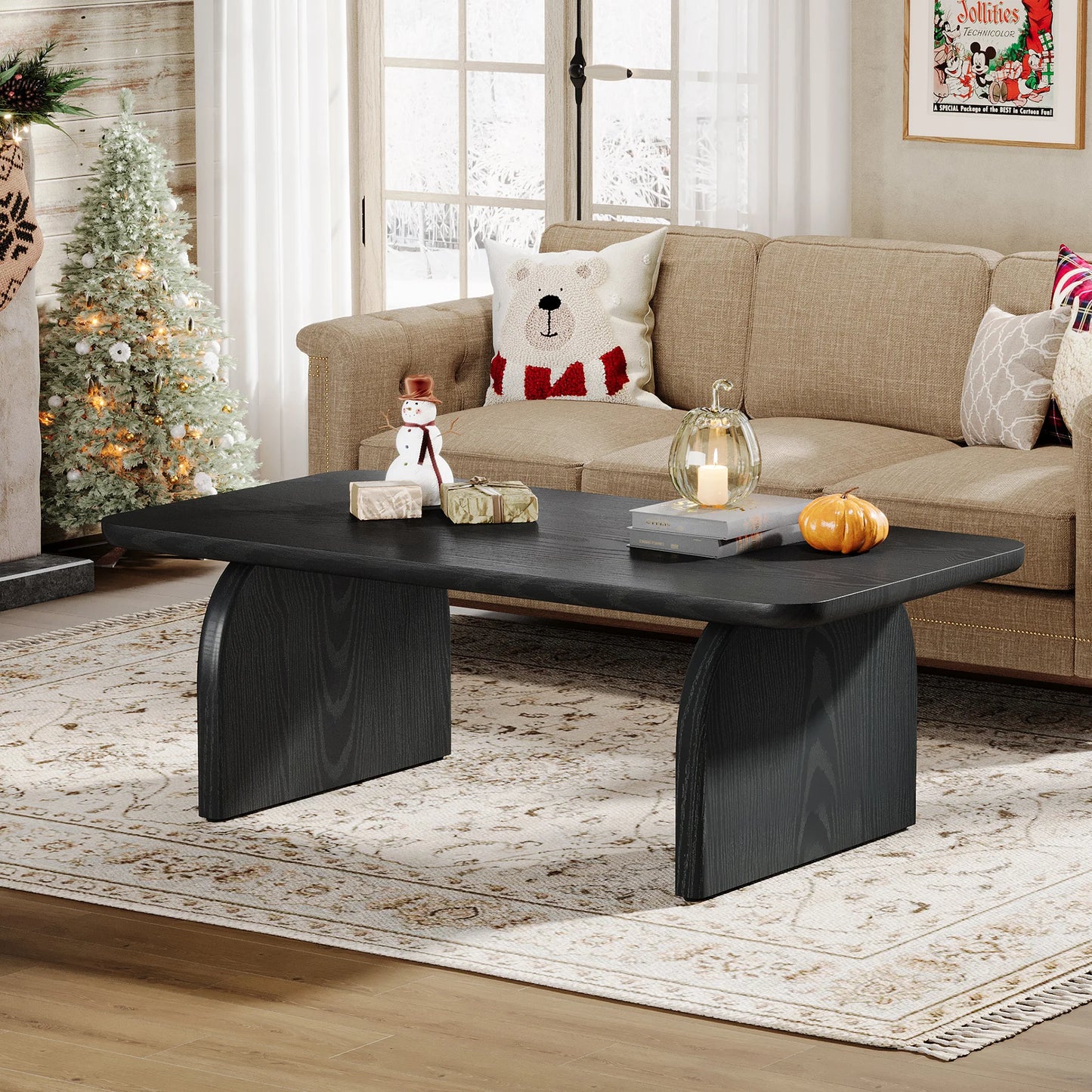 Table basse Adrien — bois, style rustique, rectangulaire