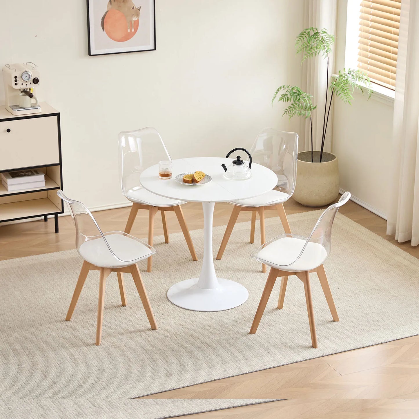 Chaise Aude — finition blanche, bois