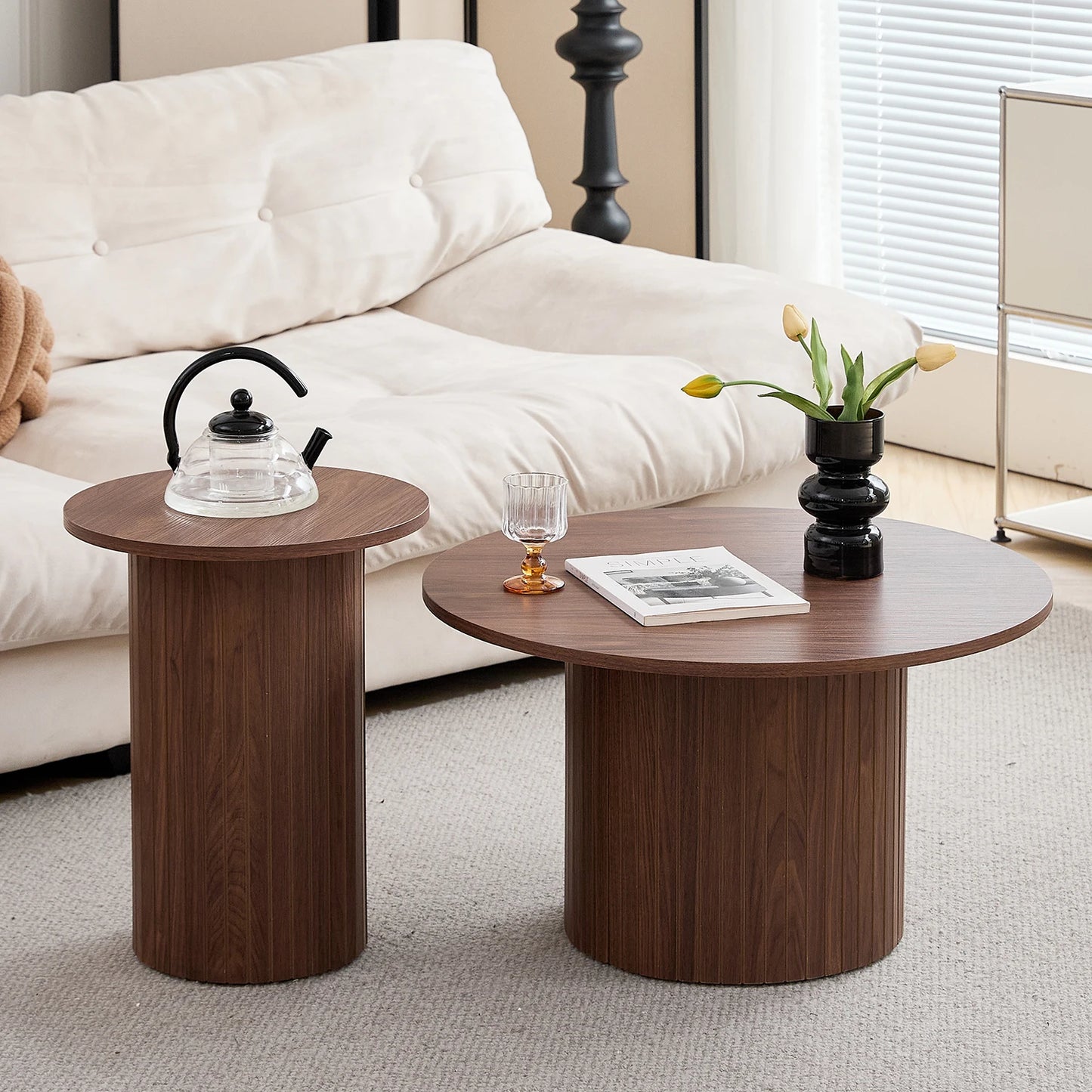 Table basse Prosper — bois, ronde