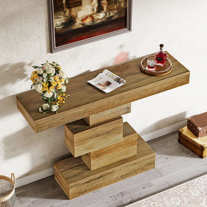 Console Jeanne — bois, métal, style industriel