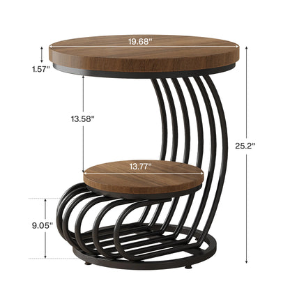 Table d'appoint Pénélope — finition dorée, marbre, design contemporain, rangement intégré