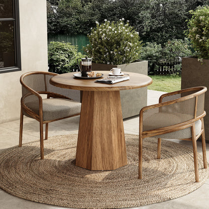 Table de salle à manger Ulysse — finition marron, ronde