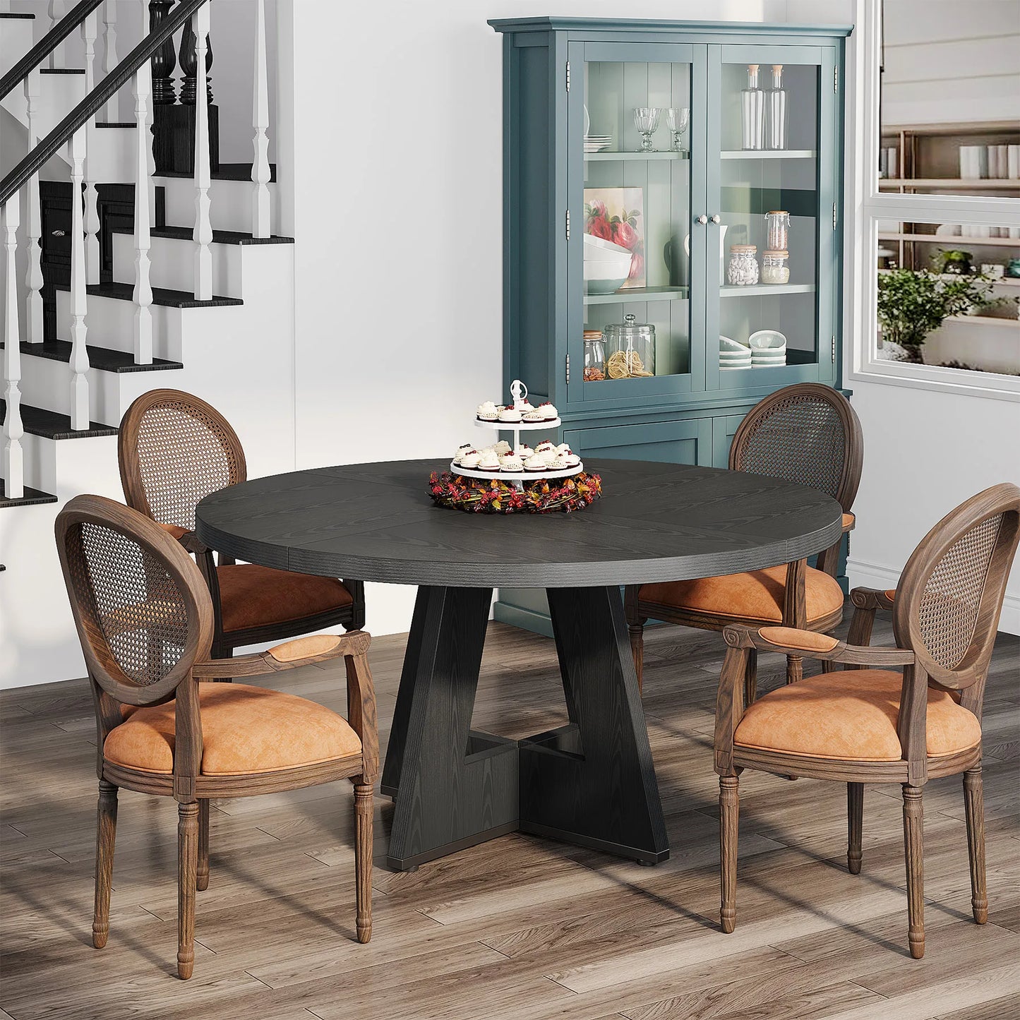Table de salle à manger Stéphane — métal, ronde