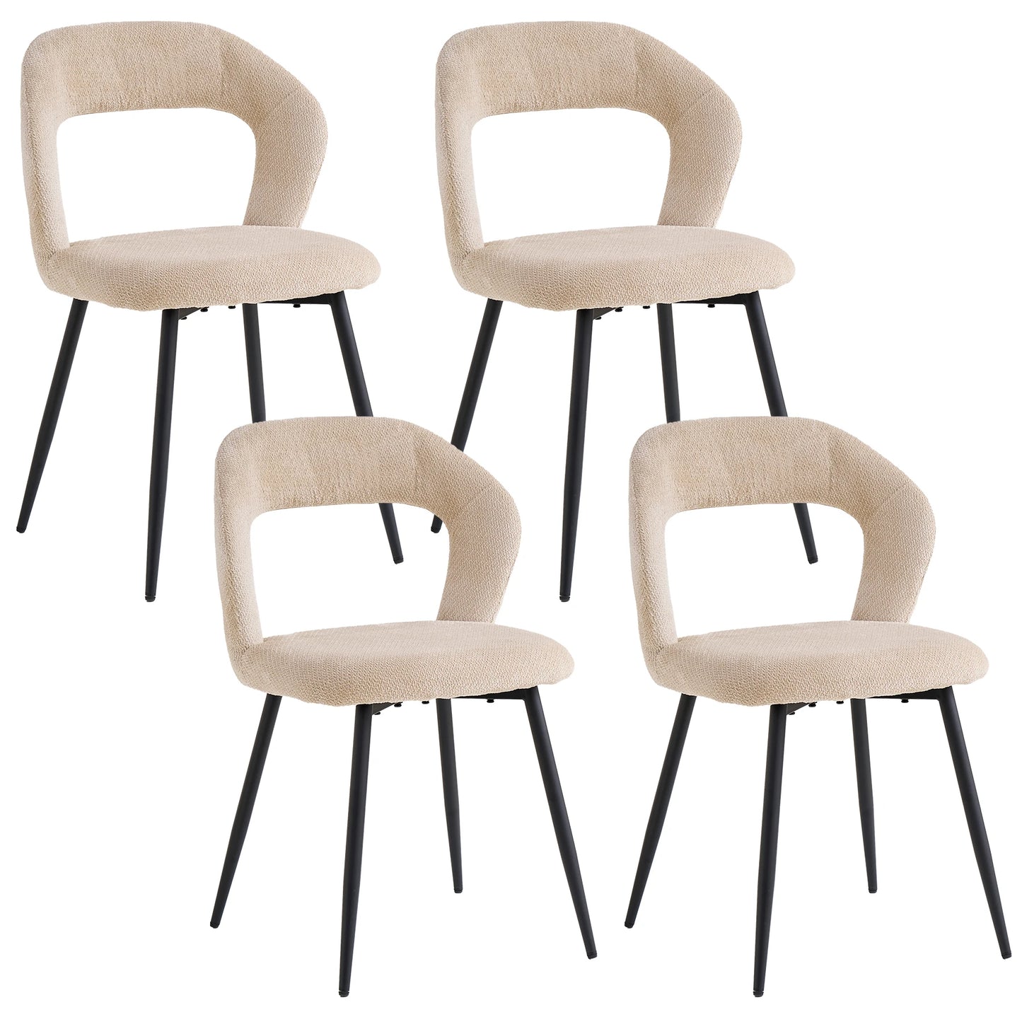 Chaise Suzanne — finition noir, métal, design contemporain