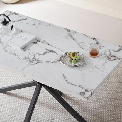 Table de salle à manger Thérèse — marbre, rectangulaire