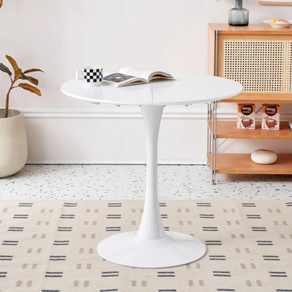 Table de salle à manger Simon — finition blanche, design contemporain, ronde