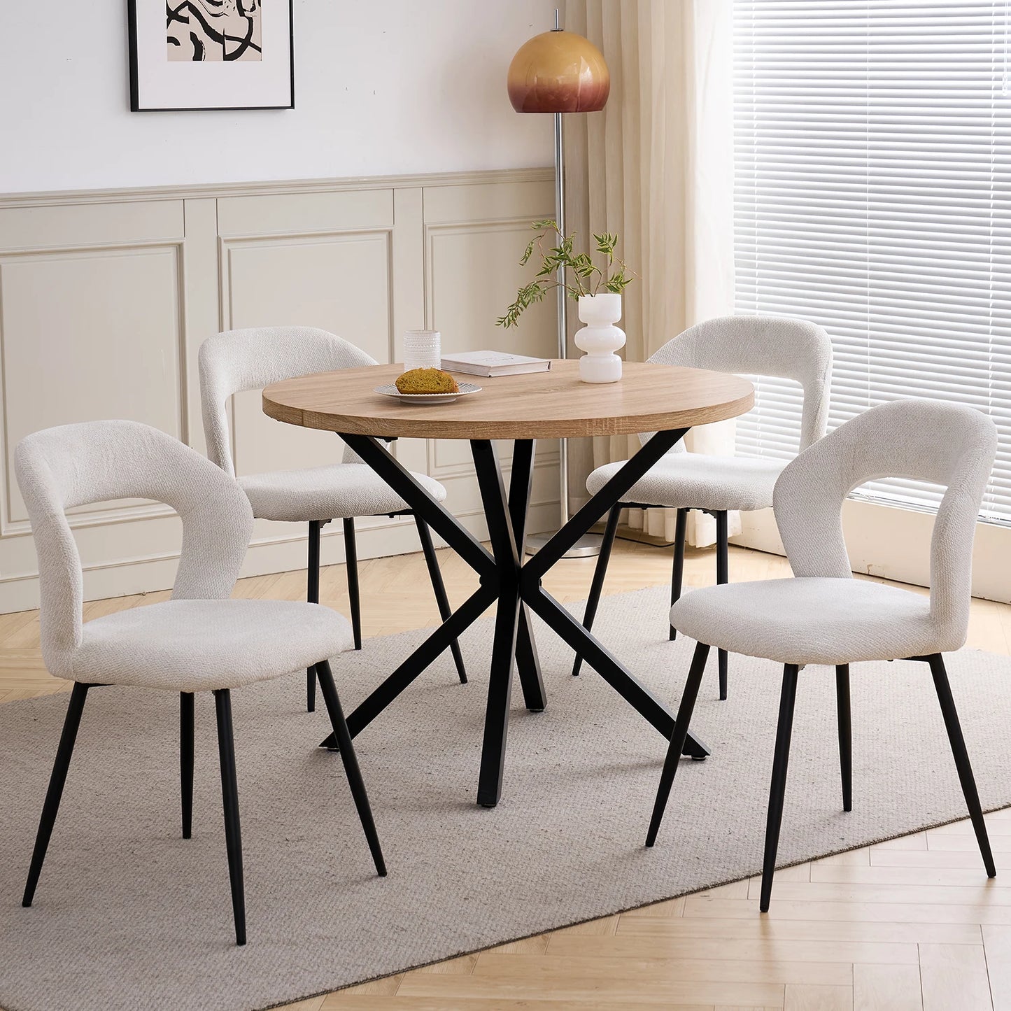 Chaise Suzanne — finition noir, métal, design contemporain