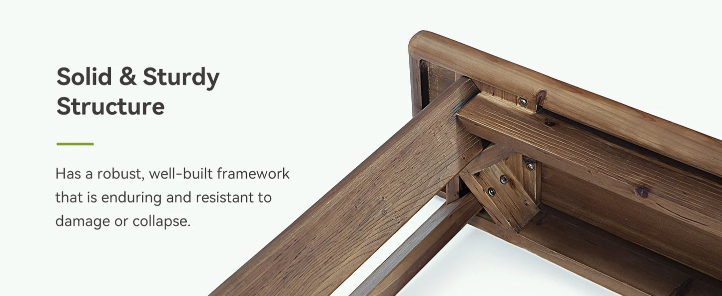 Console Inès — finition noyer, bois massif, design contemporain, 2 niveaux