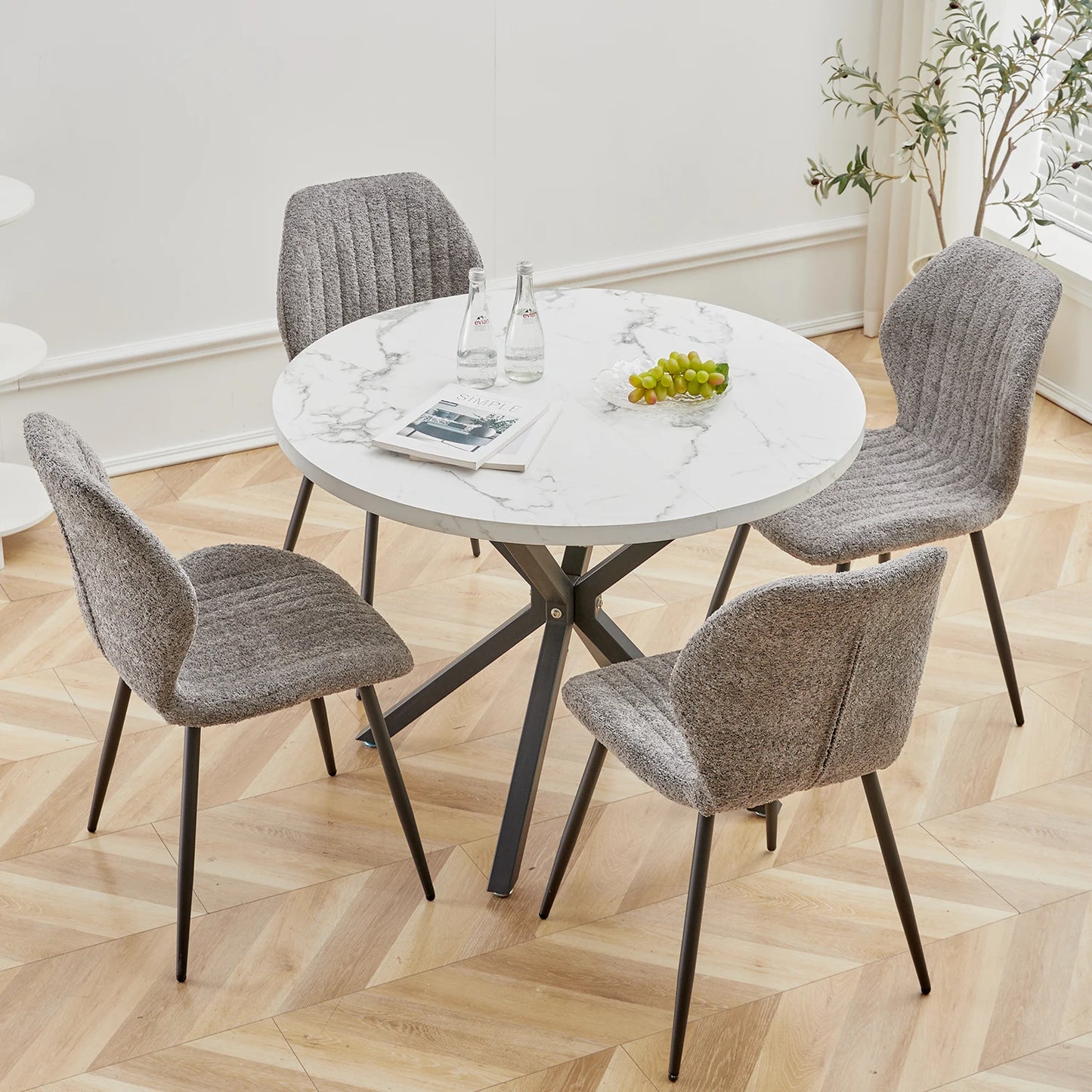 Bureau Odile — bois massif, style nordique, ronde