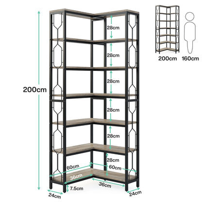 Bibliothèque Hadrien — métal, design contemporain, rangement intégré, 7 niveaux