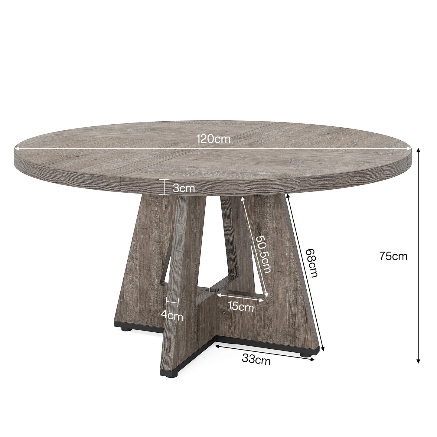Table de salle à manger Stéphane — métal, ronde